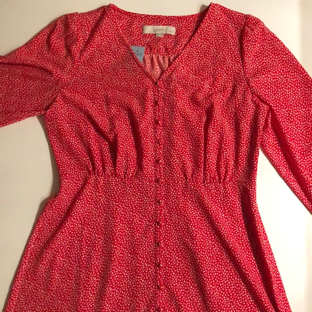 Petite Heart Button Flare Dress